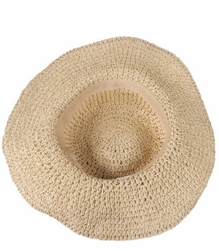 Modny duży kapelusz damski gładki Pleciony wzór Szerokie rondo 10 cm