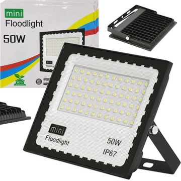 Halogen Reflektor LAMPA robocza NAŚWIETLACZ WODOODPORNY LED 50W 4500lm SLIM
