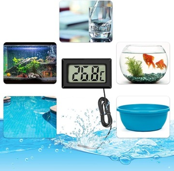 ТОЧНЫЙ ЭЛЕКТРОННЫЙ ЦИФРОВОЙ ТЕРМОМЕТР С ЗОНДОМ АКВАРИУМНЫЙ ДИСПЛЕЙ 1 м