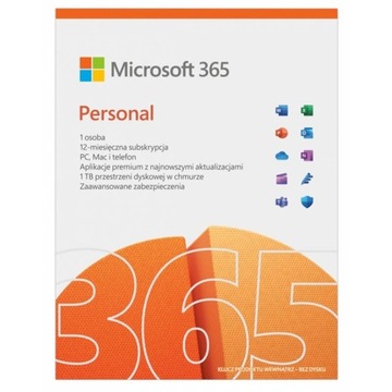 Microsoft 365 Personal PL P10, 1 год, 1 пользователь/5 устройств, коробка без носителей для Win/Mac