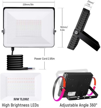 ГАЛОГЕННЫЕ СВЕТОДИОДЫ RGB FLIGHT 50W IP66 11 ЦВЕТОВ ДИСТАНЦИОННЫЙ