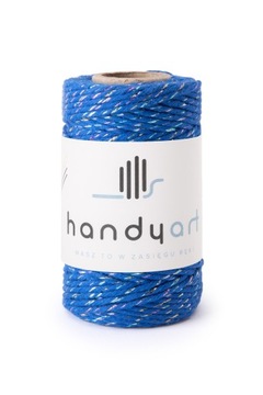 Sznurek do makramy bawełniany rainbow blue 2mm 60m