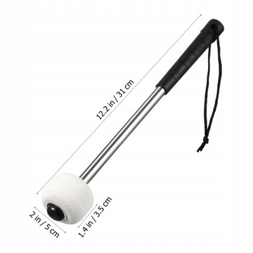 Большой барабан, нержавеющая сталь, ручка из шерсти.