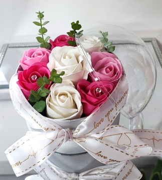 Flowerbox Kwiaty mydlane Dzień matki Dzień Kobiet Walentynki