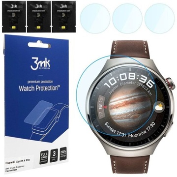 3x Szkło Hybrydowe 3mk do HUAWEI WATCH 4 PRO