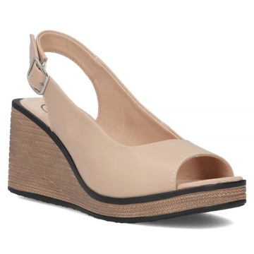 Buty damskie buty letnie skórzane sandały Filippo na koturnie r.39