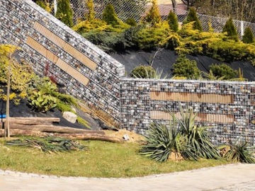Modne przęsło gabionowe 63cm x 250cm x 24cm gabion