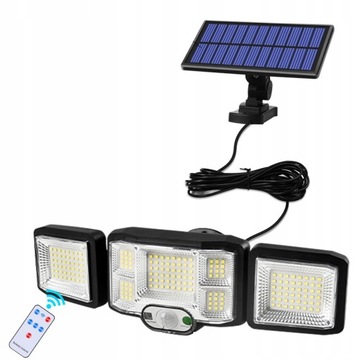 Lampa Solarna Zewnętrzna CZUJKA RUCHU 3 Reflektory