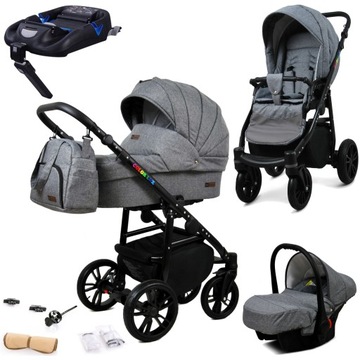 Wózek 4w1 dziecięcy BabyLux ColorLux + baza Isofix