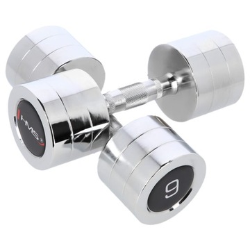 HANTLE CHROMOWANE 2 szt. HMS CHD09 2 x 9kg HANTELKI SPORT SIŁOWNIA TRENING
