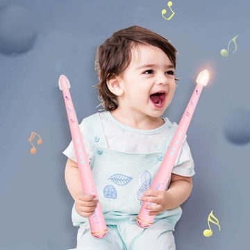 Ритмический барабан Барабанные палочки Гладкая ручка Электронная индукция Ритм Ритм Подарок Розовый