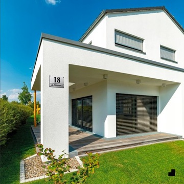 НОМЕР ДОМА 32х21см АДРЕСНАЯ ТАБЛИЧКА С НОМЕРОМ ДОМА НОМЕР ДОМА СЕРЕБРЯНЫЙ