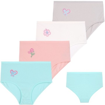 4x Majtki Damskie Figi Maxi Bikini Bawełniane Z Wysokim Stanem Moraj 4XL