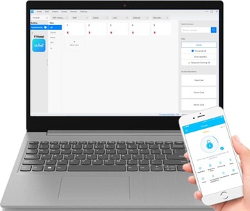 Кодовая и ключевая ручка, сталь - Bluetooth, WiFi, TTLock, Интернет