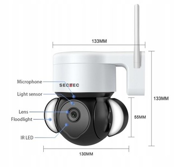 НАРУЖНАЯ IP-КАМЕРА МОНИТОРИНГА WiFi 5Mpx HD TUYA