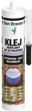 Den Braven Klej Akrylowy do Sztukaterii Kasetonów Styropianu Rozet 300ml