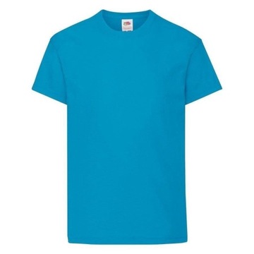 T-shirt dziecięcy Fruit of the loom bawełna ORIGINAL azurowy rozmiar 140