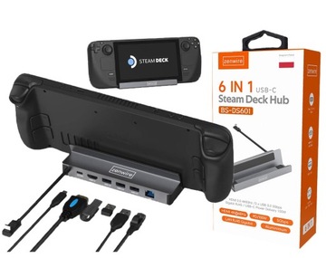 Stacja Dokująca Steam Deck DOCK ROG ALLY DEX 6w1 HUB USB-C HDMI 4K Ethernet
