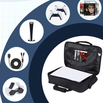 ЖЕСТКАЯ ДОРОЖНАЯ СУМКА ДЛЯ КОНСОЛЕЙ PS5 ПОДУШКИ С НАПЛЕЧНЫМ РЕМНЕМ И РУЧКОЙ