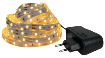 Zestaw LED taśma biała ciepła 60D/m zasilaczem 5m