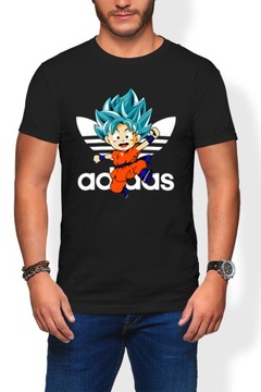 KOSZULKA MĘSKA DRAGON BALL GOKU Z NADRUKIEM NAPISEM CZARNA T-SHIRT MĘSKI S