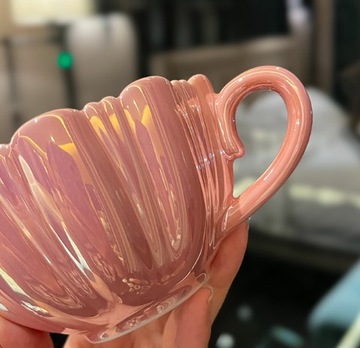 Чашка и блюдце из жемчужной ракушки 240 мл 3341