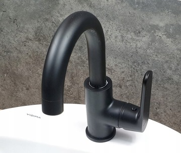 Смеситель для ванны с тропическим душем WASHBASIN, высокий, ЧЕРНЫЙ