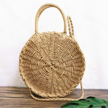 Плетеная сумка круглая, BEACH BASKET
