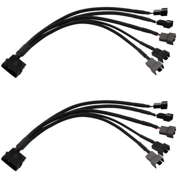 PRZEDŁUŻACZ PRZEŁĄCZKA KABLOWA DO WENTYLATORA 5 x 3 pins/4 pins 12V Fan Hub