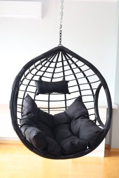 КОРЗИНА-КАЧЕЛИ COCOON + ЧЕРНЫЕ ДОМИНИКАНСКИЕ ПОДУШКИ