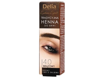 DELIA COSMETICS Tradycyjna Henna do brwi 4.0 Brązowy 2g