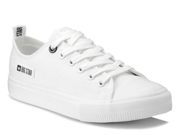 Trampki całe białe damskie Big Star KK274008 klasyczne sznurowane 39