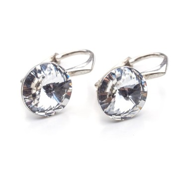 Srebrne kolczyki 925 z kryształami Swarovski Rivoli 8mm Crystal