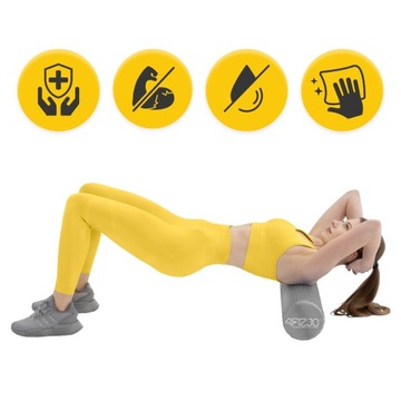 РОЛИК ДЛЯ МАССАЖА СПИНЫ НОГ РОЛИКОВЫЙ МАССАЖЕР СЕРЫЙ 45