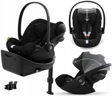 CYBEX LEKKI FOTELIK CLOUD G 0-13 MOON Black (C) + BAZA OBROTOWA do 4 lat