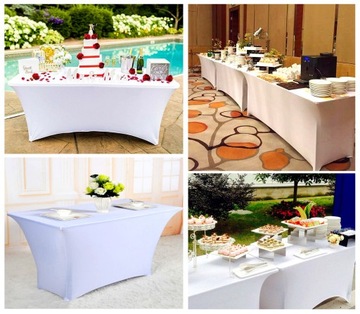 Скатерть-ЧЕХОЛ НА БАНКЕТНЫЙ СТОЛ, БЕЛАЯ ЭЛАСТИЧНАЯ 180х76 см