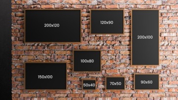 Черная меловая доска 200x100 см деревянная рамка + меловая доска