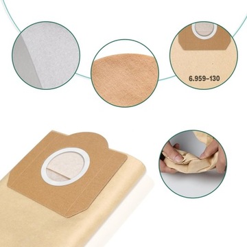 10 фильтровальных мешков для пылесоса KARCHER WD3 WD2 PLUS SE4001 MV 3