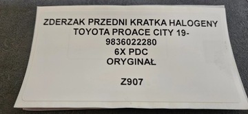 NÁRAZNÍK PŘEDNÍ HALOGEN TOYOTA PROACE CITY 19-