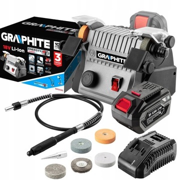 GRAPHITE SZLIFIERKA STOŁOWA akumulatorowa 3w1 +6Ah