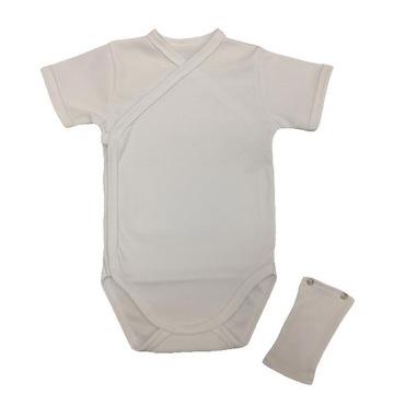 KOMPLET BODY kopertowe roz 50 + PRZEDŁUŻACZ do bodziaka 12 cm całe BEŻOWE
