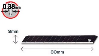 Лезвия сегментированные ломаные для ножей ABB-50 50 шт 9мм Olfa.