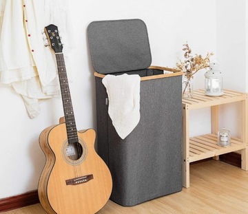 КОРЗИНА ДЛЯ БЕЛЬЯ С ДВУМЯ ОТДЕЛЕНИЯМИ, БАМБУК, 160 Л.