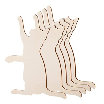 5x Drewniane Koty Wycinanki Puste Drewniane Plastry do Rysowania DIY Rzemiosło Dekoracja Imprezy