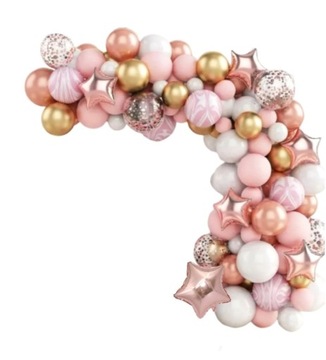 GIRLANDA BALONOWA ROSE GOLD GWIAZDY balony DS