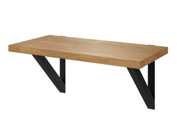 Półka wisząca ścienna LOFT metal i dąb 100 cm