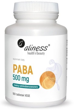 Aliness PABA Kwas P-Aminobenzoesowy) 500mg 100 tabletek VEGE