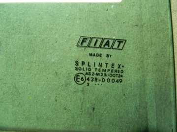 SKLO (OKNO) DVEŘE FIAT IDEA 2003R. PRAVÁ ZADNÍ