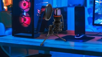 КОНДЕНСАТОРНЫЙ МИКРОФОН ДЛЯ ПК, USB-СВЕТОДИОД RGB ДЛЯ ИГРОВОГО ЮТУБЕР-СТРИМЕРА