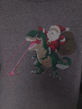Bluza Świąteczna Xmas na prezent L męska Ś4 dinozaur Mikołaj